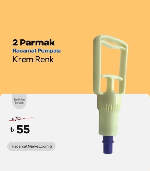 Krem Renk 2 Parmak Hacamat Pompası